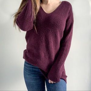 Wilfred V-Neck Cozy Purple Sweater - Size S